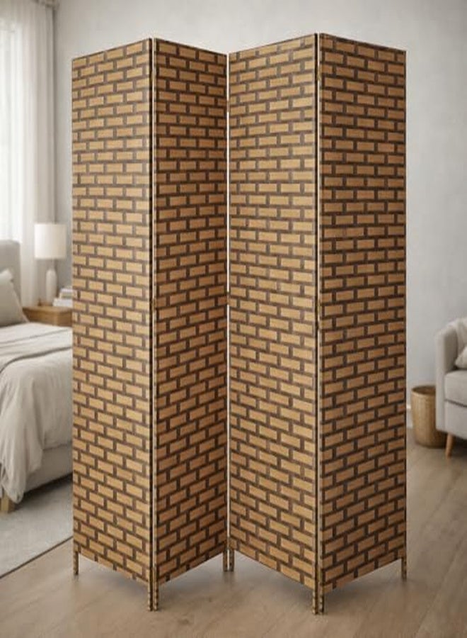 هارموني هوم فاصل غرفة هارموني هوم بأربع لوحات، 200 × 180 سم، حاجز خصوصية قابل للطي، قسم محمول قائم بذاته من الخيزران لغرفة النوم، المكتب وغرفة المعيشة (A5) - Image 1